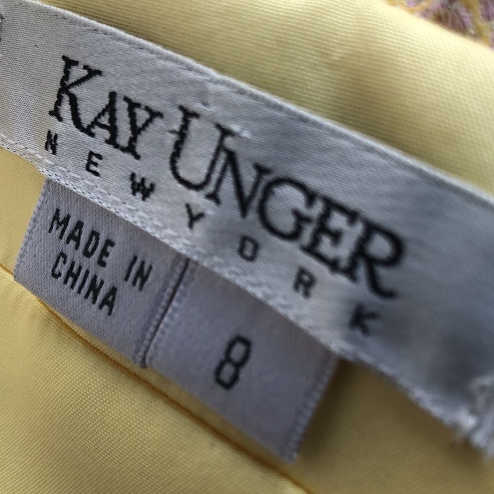 Kay Unger Gorgeous Pale Yellow Midi Cocktail Dress - Picture 10 of 12